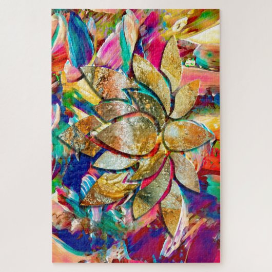 FARBBIGE LOTUS-BLUME PUZZLE (Vertikal)