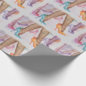 FARBBIGE MÄDCHEN-HI-HEELSE GESCHENKPAPIER (Ecke)