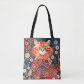FARBBIGE NIEDLICHE KUNSTGESTALTUNG CAT TASCHE (Vorderseite)