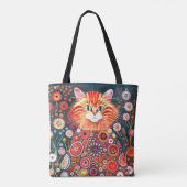 FARBBIGE NIEDLICHE KUNSTGESTALTUNG CAT TASCHE (Rückseite)
