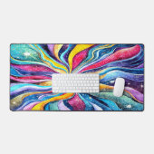 FARBBIGE NIEDLICHE WASSERFARBE AUSSENRAUMENTWICKLU SCHREIBTISCHUNTERLAGE (Tastatur & Maus)