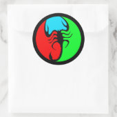 FARBBIGE RETRO-SKORPION RUNDER AUFKLEBER (Tasche)