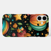 FARBBIGE UND GLÜCKLICHE HALLOWEEN PUMPKINS & BLUME Case-Mate iPhone HÜLLE (Rückseite (Horizontal))