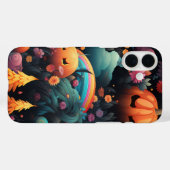 FARBBIGE UND GLÜCKLICHE HALLOWEEN PUMPKINS & BLUME Case-Mate iPhone HÜLLE (Rückseite (Horizontal))