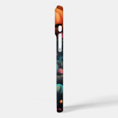 FARBBIGE UND GLÜCKLICHE HALLOWEEN PUMPKINS & BLUME Case-Mate iPhone HÜLLE (Rückseite / Links)