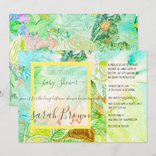 FARBBIGE VINTAGE FERNSEHDUSCHE EINLADUNG (Vorne/Hinten)