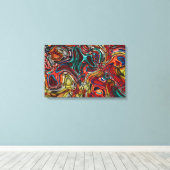 FARBBIGER ABSTRAKT STRETCHTER LEINWAND-ART-DRUCK LEINWANDDRUCK (Insitu (Holzboden))