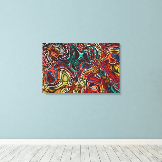 FARBBIGER ABSTRAKT STRETCHTER LEINWAND-ART-DRUCK LEINWANDDRUCK (Insitu (Holzboden))