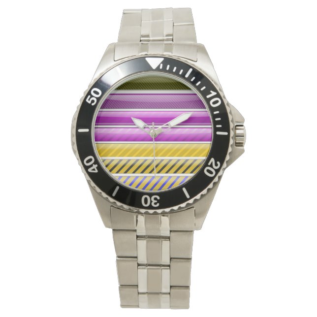 FARBBIGER BAR PATTER ARMBANDUHR (Vorderseite)