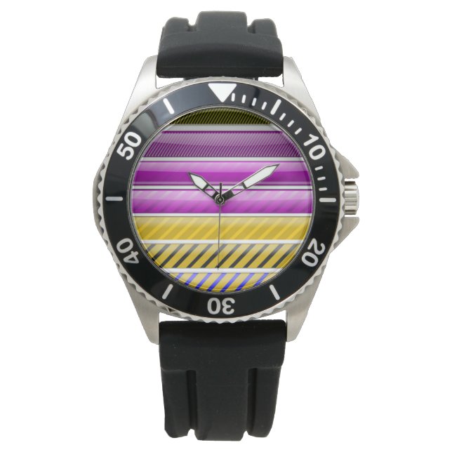 FARBBIGER BAR PATTER ARMBANDUHR (Vorderseite)