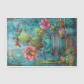 FARBBIGER CACTUS UND ERFOLGREICHE DEKOUTION SEIDENPAPIER (Vorderseite)