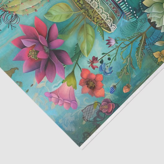 FARBBIGER CACTUS UND ERFOLGREICHE DEKOUTION SEIDENPAPIER (Ausschnitt)