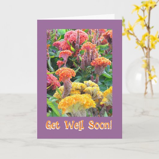 FARBBIGER CELOSIA GARTEN/ GUT/KUNSTBAR KARTE (Gelbe Blume)