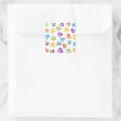 FARBBIGER CHINESISCHER DRAGON-PATTER QUADRATISCHER AUFKLEBER (Tasche)