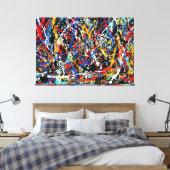 FARBBIGER SPRITZER LX - Aktionsgemälde - Abstrakt- Leinwanddruck (Insitu (Schlafzimmer))