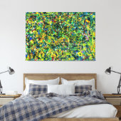 FARBBIGER SPRITZER XV - Aktionsgemälde - Abstrakt- Leinwanddruck (Insitu (Schlafzimmer))
