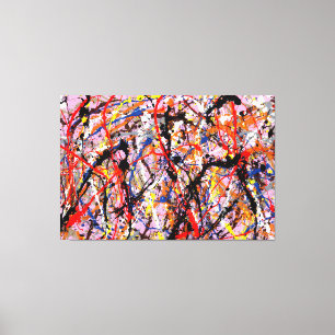 FARBBIGER SPRITZER XXX - Aktionsgemälde - Abstrakt Leinwanddruck