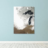 Farbbild des Schnees Leinwanddruck (Insitu (Holzboden))