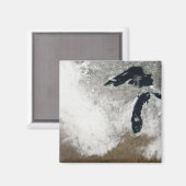 Farbbild des Schnees Magnet (Vorderseite/Rückseite)