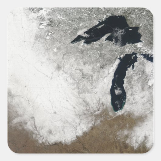 Farbbild des Schnees Quadratischer Aufkleber (Vorderseite)