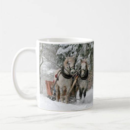 Farbbild des WinterSchlittenfahrens Kaffeetasse (Links)