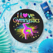 FARBBILD I LIEBE GYMNASTICS PAPIERTELLER (Party)