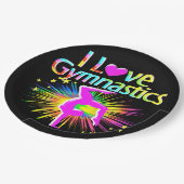 FARBBILD I LIEBE GYMNASTICS PAPIERTELLER (Schrägansicht)