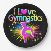 FARBBILD I LIEBE GYMNASTICS PAPIERTELLER (Vorderseite)