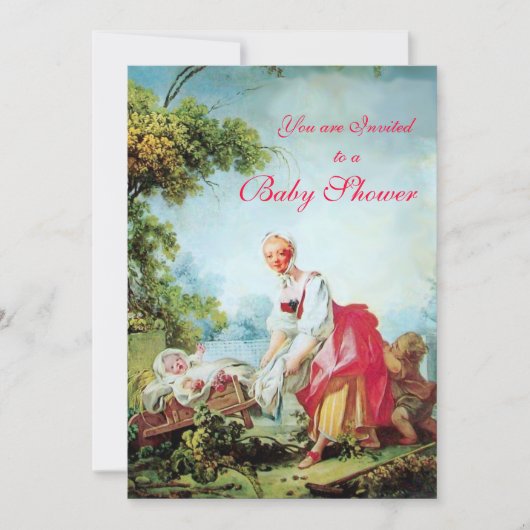 FARBBILD SHOWER Gold Metall Einladung (Vorderseite)