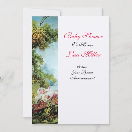 FARBBILD SHOWER Gold Metall Einladung (Rückseite)