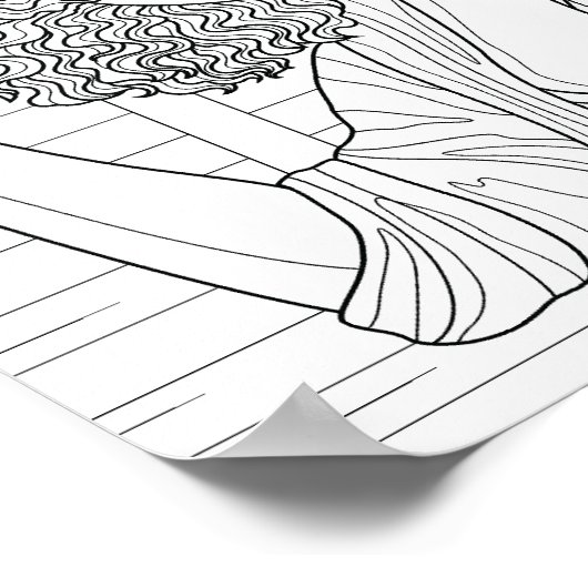 Farbbildnerin mit Basketball Poster (Ecke)