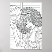 Farbbildnerin mit Basketball Poster (Vorne)