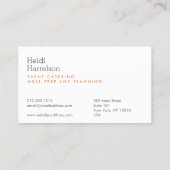 Farbbildschirmabdruck Orange/Schwarz Visitenkarte (Rückseite)