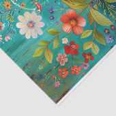 FARBBIRDS MIT BLUME IN VASE DECOUPAGE SEIDENPAPIER (Ausschnitt)