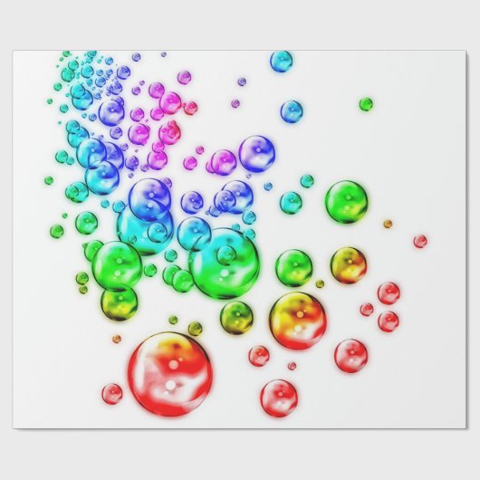 Farbblasen Geschenkpapier (Flach)