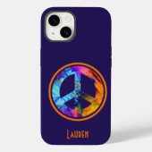 Farbblass-Zeichen gegen fett blau Case-Mate iPhone Hülle (Rückseite)