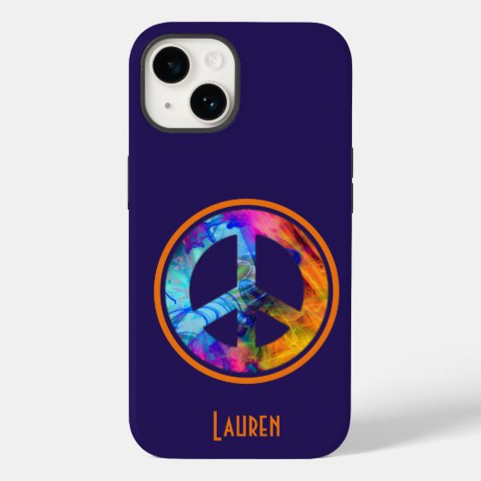 Farbblass-Zeichen gegen fett blau Case-Mate iPhone Hülle (Rückseite)