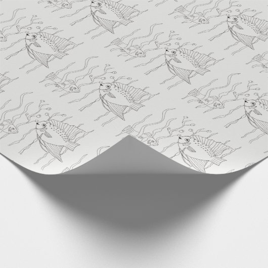 Farbblatt Fish Childrens Projekt Geschenkpapier (Ecke)