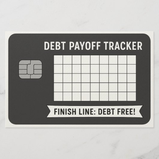 Farbblatt für die Payoff Tracker-Schulden der Kred Briefpapier (Vorderseite)