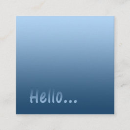 Farbblau der Steigungs-eine hallo mit Quadratische Visitenkarte