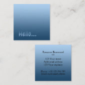 Farbblau der Steigungs-eine hallo mit Quadratische Visitenkarte (Vorne/Hinten)