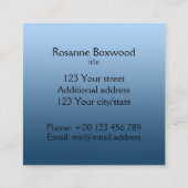 Farbblau der Steigungs-eine hallo mit Quadratische Visitenkarte (Rückseite)