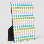 Farbblaue gelbe Tastenmuster Accessoires trendy Fotoplatte (Seite)