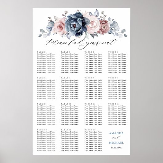 Farbblaue Mauve Rose Rosa Schiefertafel Poster (Vorne)