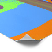 Farbblaues grünes Orange, kundenspezifisches Kunst Poster (Ecke)