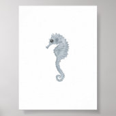 Farbblaues Seepferd Poster (Vorne)