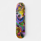 Farbblende Moderne Abstrakte Fluid Art Skateboard (Vorne)