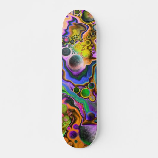 Farbblende Moderne Abstrakte Fluid Art Skateboard (Vorne)