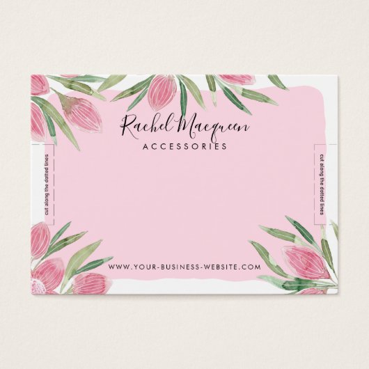 Farbblendendes Blumenarmband mit rosa Wasserfarbe (Vorderseite)