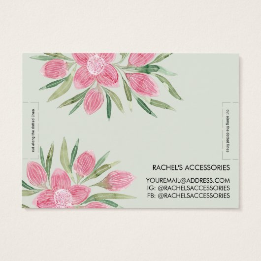 Farbblendendes Blumenarmband mit rosa Wasserfarbe (Rückseite)